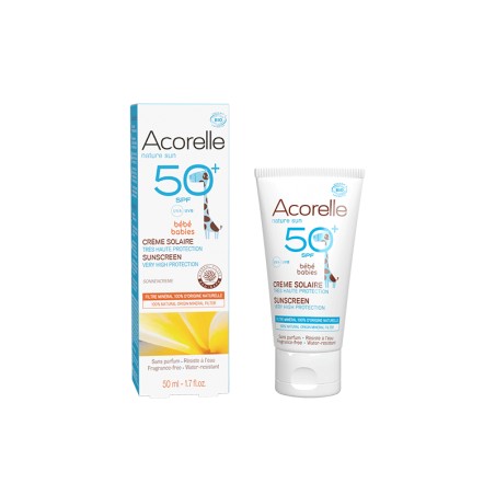 Creme Solaire Bebe Certifiee Bio Spf50 50ml Acorelle
