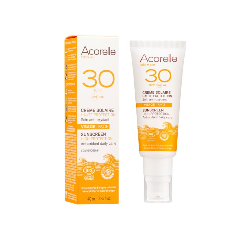 Crème Solaire Visage SPF30 40ML BIO Certifiée | Acorelle Crème Solaire Visage SPF30 40ML BIO Certifiée | Acorelle