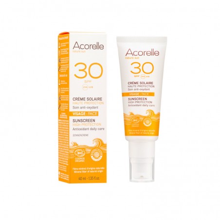 Crème Solaire Visage SPF30 40ML BIO Certifiée | Acorelle