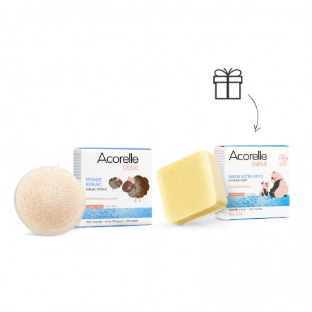 Pack toilette et soins bébé bio Acorelle - Bébé part en weekend