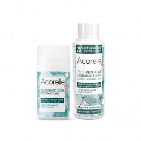 DUO Roll-On & Recharge Déodorant Lotus Bergamote BIO | Acorelle