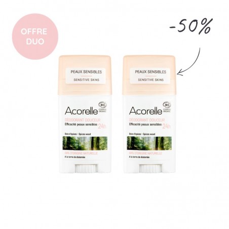 Duo Déodorant Douceur BIO Certifié Bois d'Épices 45g