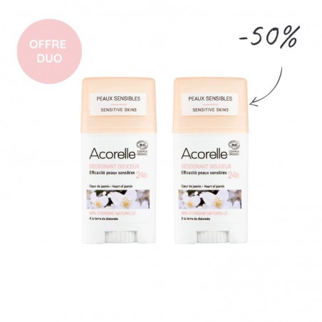 Duo Déodorant Douceur BIO Certifié Coeur de Jasmin 45g