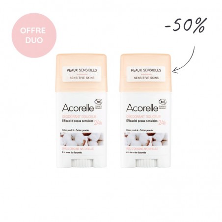 Duo Déodorant Douceur BIO Certifié Coton Poudré 45g