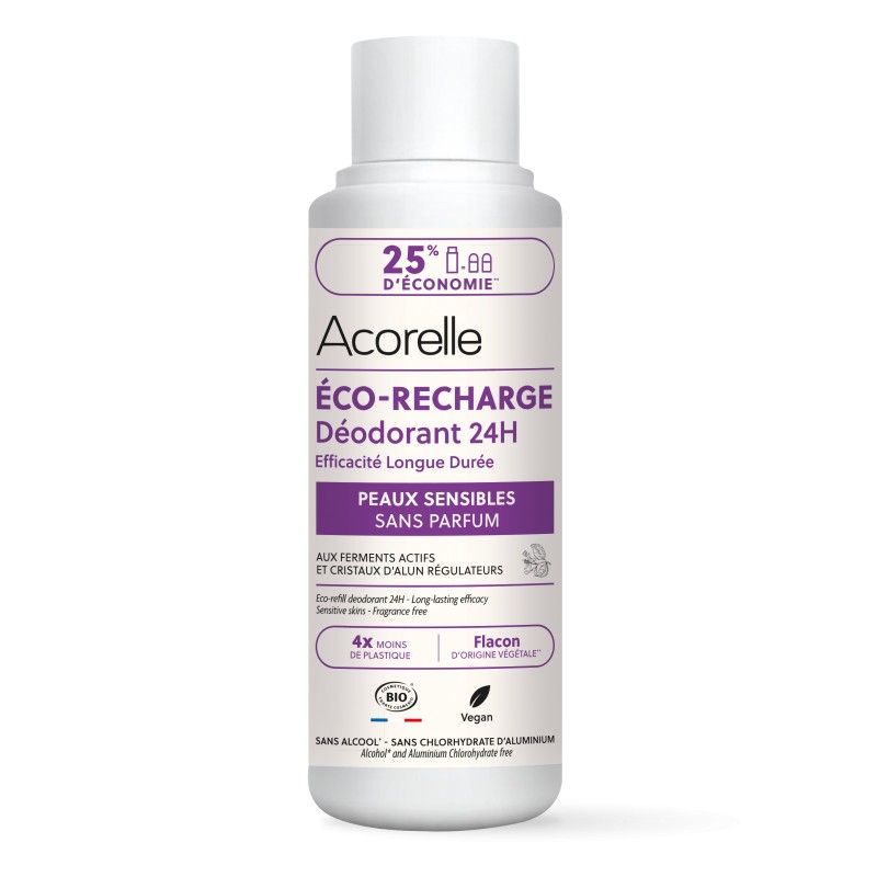 Éco-recharge Déodorant 24h Peaux Sensibles certifiée BIO